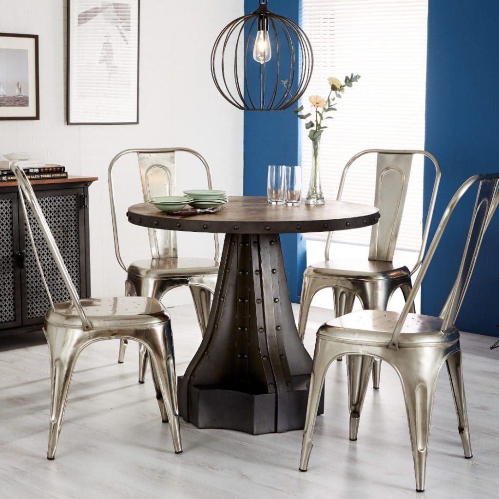 Most Recently Released Provence Accent Dining Tables Intended For Telford Industrial Round Dining Table (View 12 of 25)