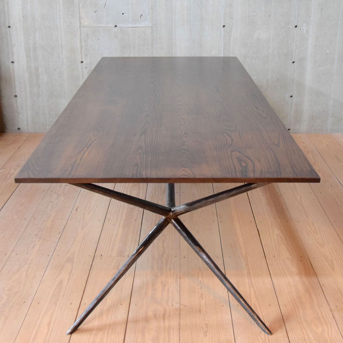 Most Up To Date Dining Tables With Stained Ash Walnut Intended For Italian Job 96" Dining Table, Blackened Steel, Walnut Stained Ash Top,  Chamfered Edge (Photo 16 of 25)