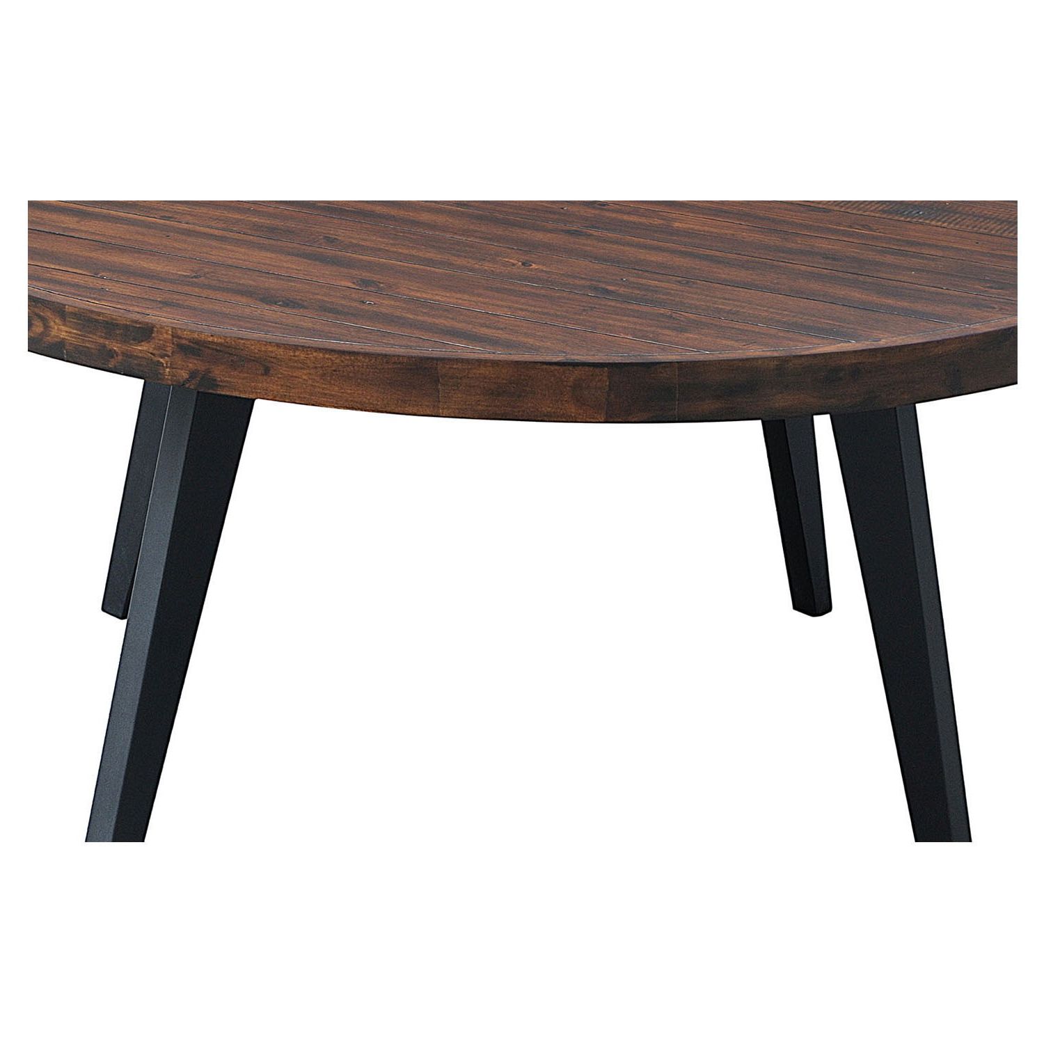Newest Avalon Round Table Large Acacia Top Tobacco Finish/metal In Acacia Dining Tables With Black X Leg (Photo 21 of 25)