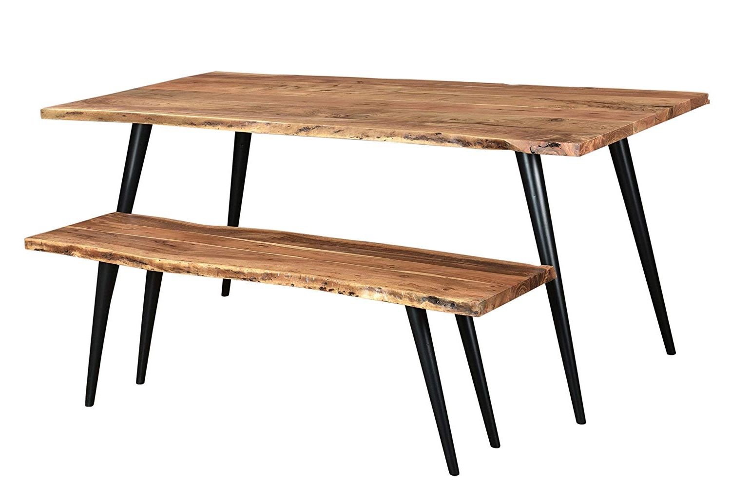 Popular Woodworks Six Seater Live Edge Dining Table Set (View 19 of 25)