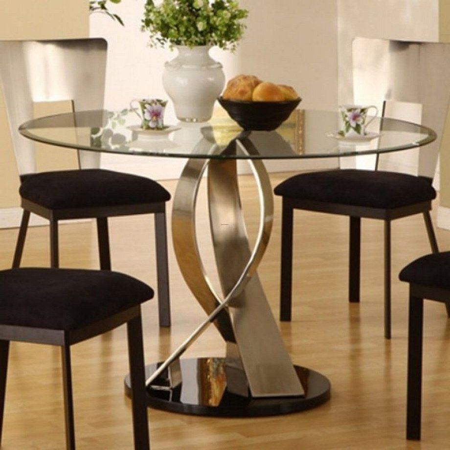Round Glass Top Dining Tables Pertaining To Widely Used Furniture Remarkable Artistic Round Glass Top Dining Table (View 15 of 25)