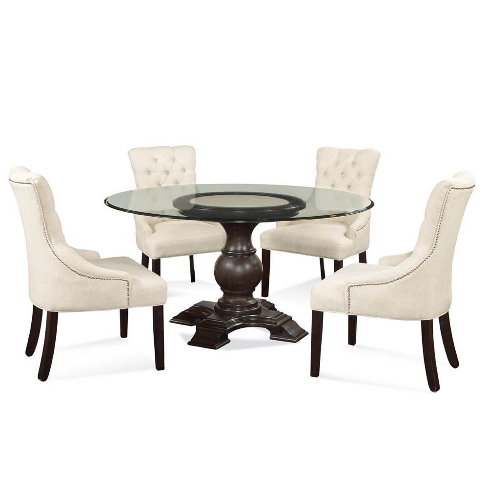 Round Glass Top Pedestal Dining Table (Photo 7 of 25)