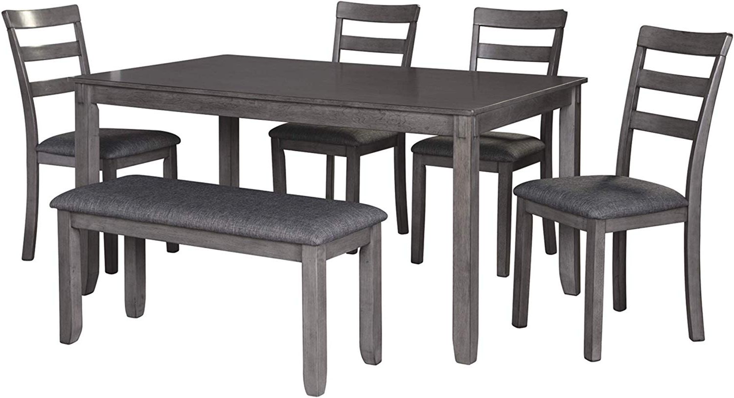 Signature Designashley Bridson Dining Table, Gray With Regard To Most Recently Released Charcoal Transitional 6 Seating Rectangular Dining Tables (View 1 of 25)
