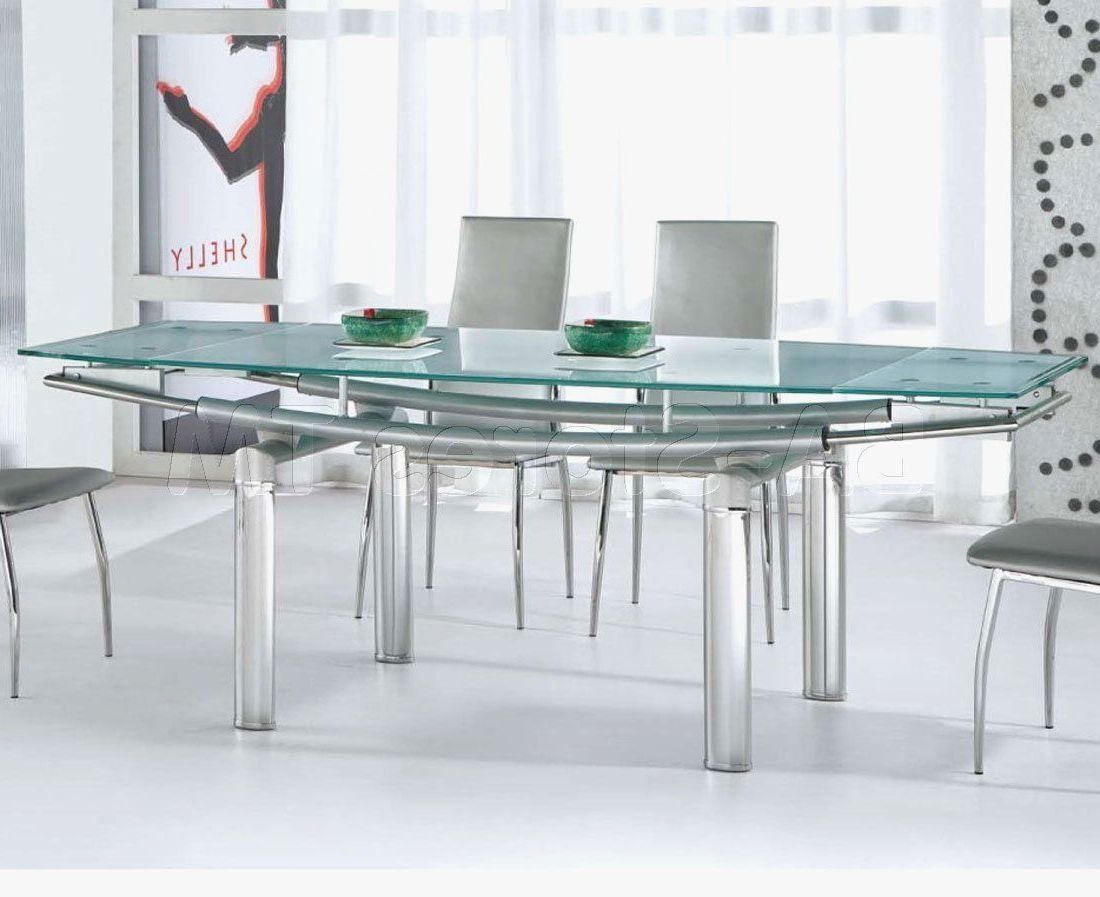 Featured Photo of 25 Best Collection of Modern Glass Top Extension Dining Tables in Stainless