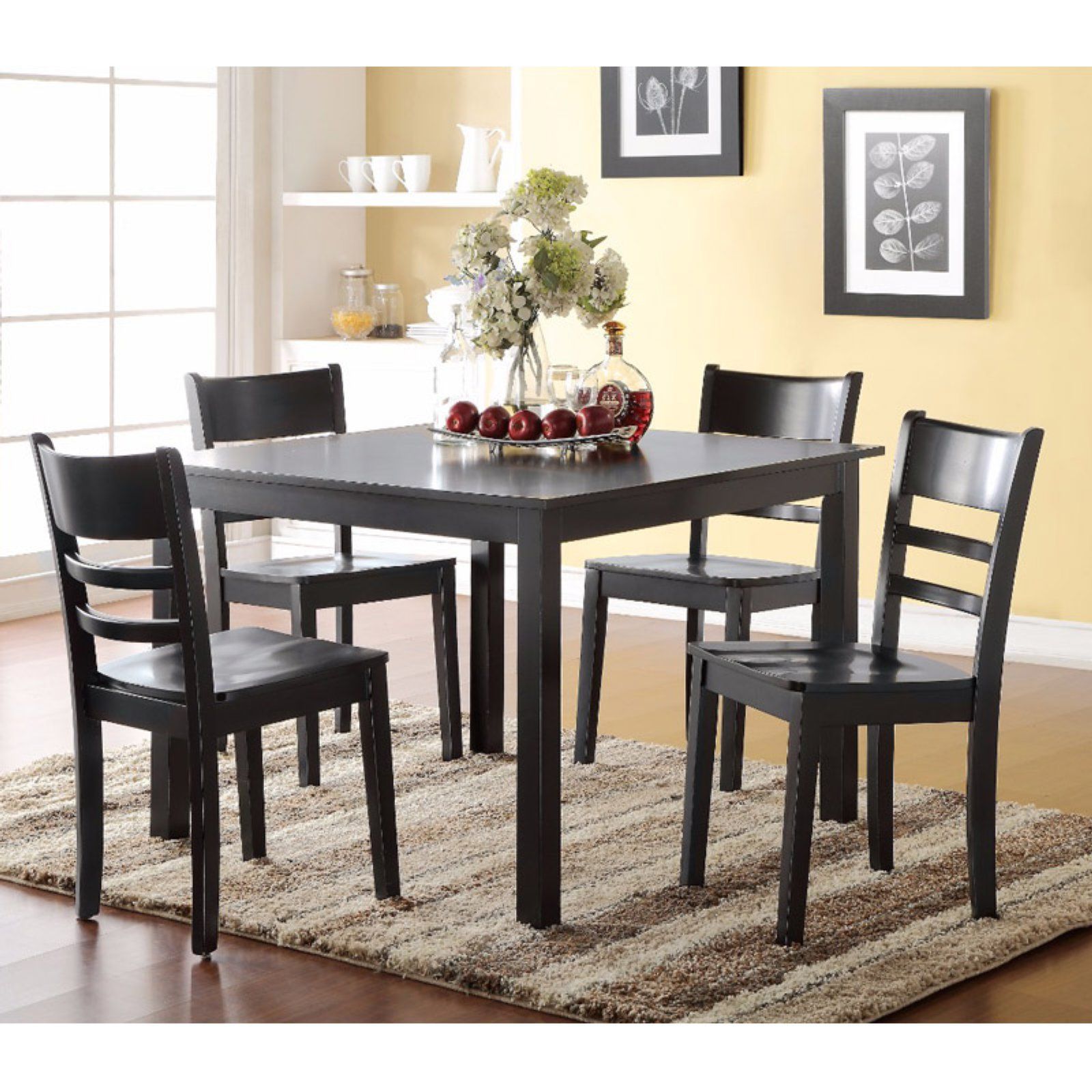 Transitional 4 Seating Square Casual Dining Tables Within Most Current Benzara Gracious 5 Piece Square Dining Table Set In  (View 6 of 25)