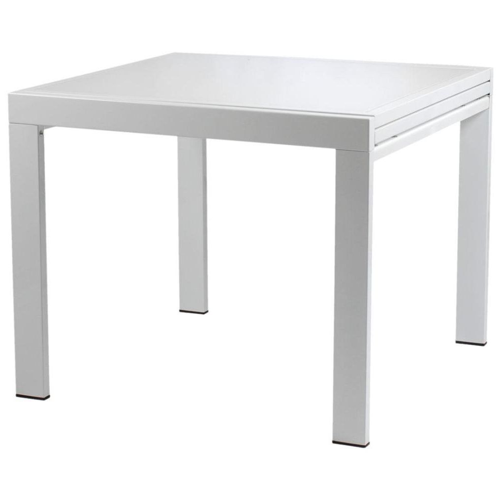 Trendy Chrome Contemporary Square Casual Dining Tables Inside Duo Square Table Pure White Glass White (View 17 of 25)