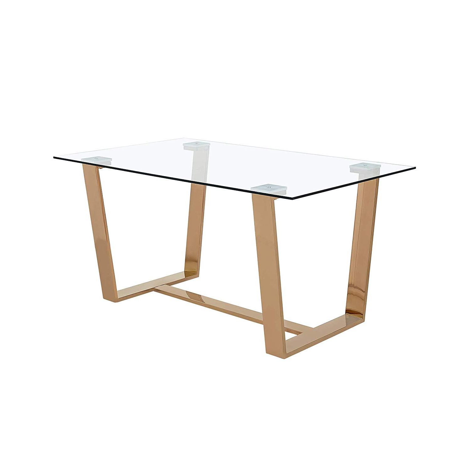 Trendy Modern Gold Dining Tables With Clear Glass Inside Amazon – Christopher Knight Home Kit Modern Tempered (Photo 2 of 25)