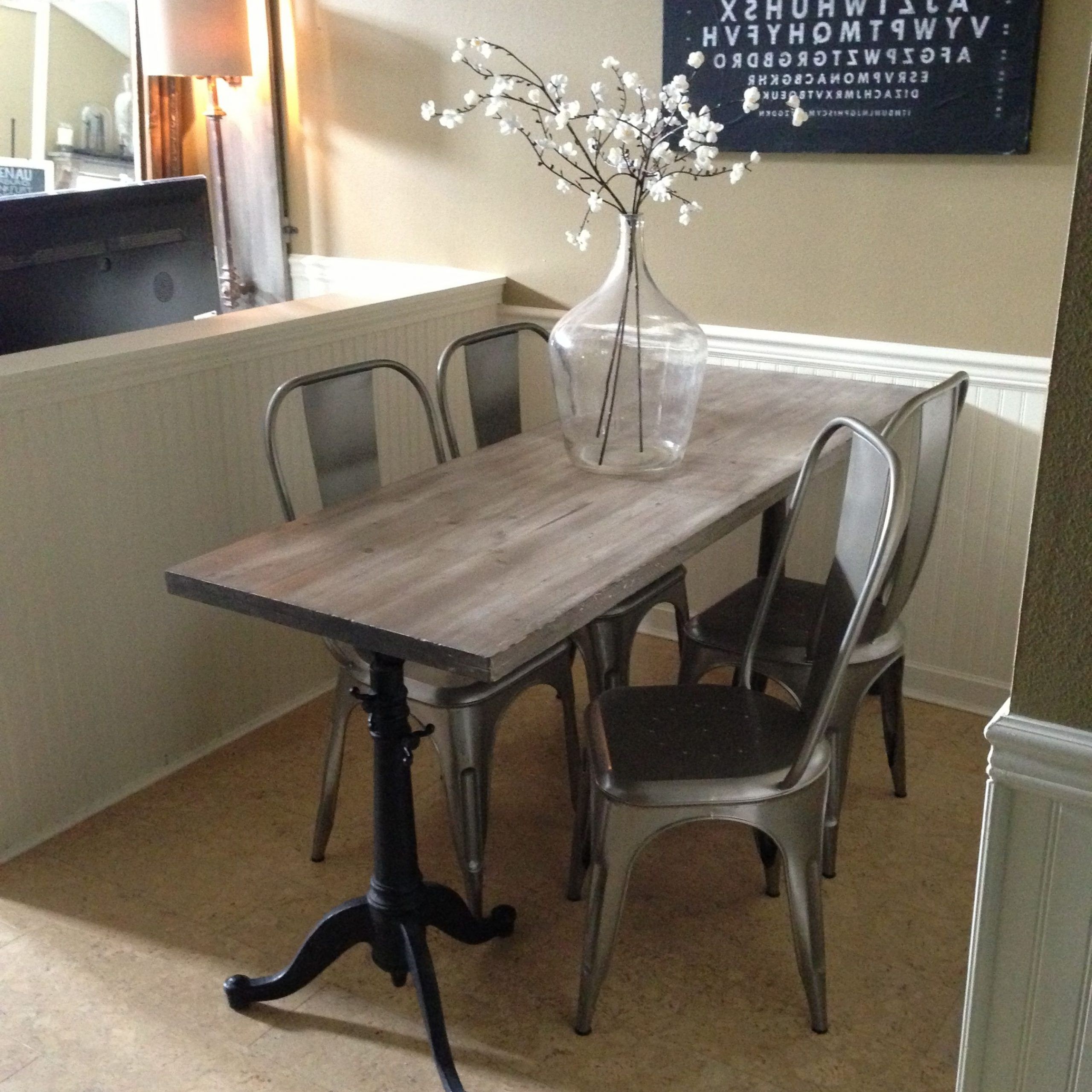 Trendy Rustic Pine Small Dining Tables Throughout Narrow Dining Table For Narrow Space. Industrial Chic (Photo 11 of 25)