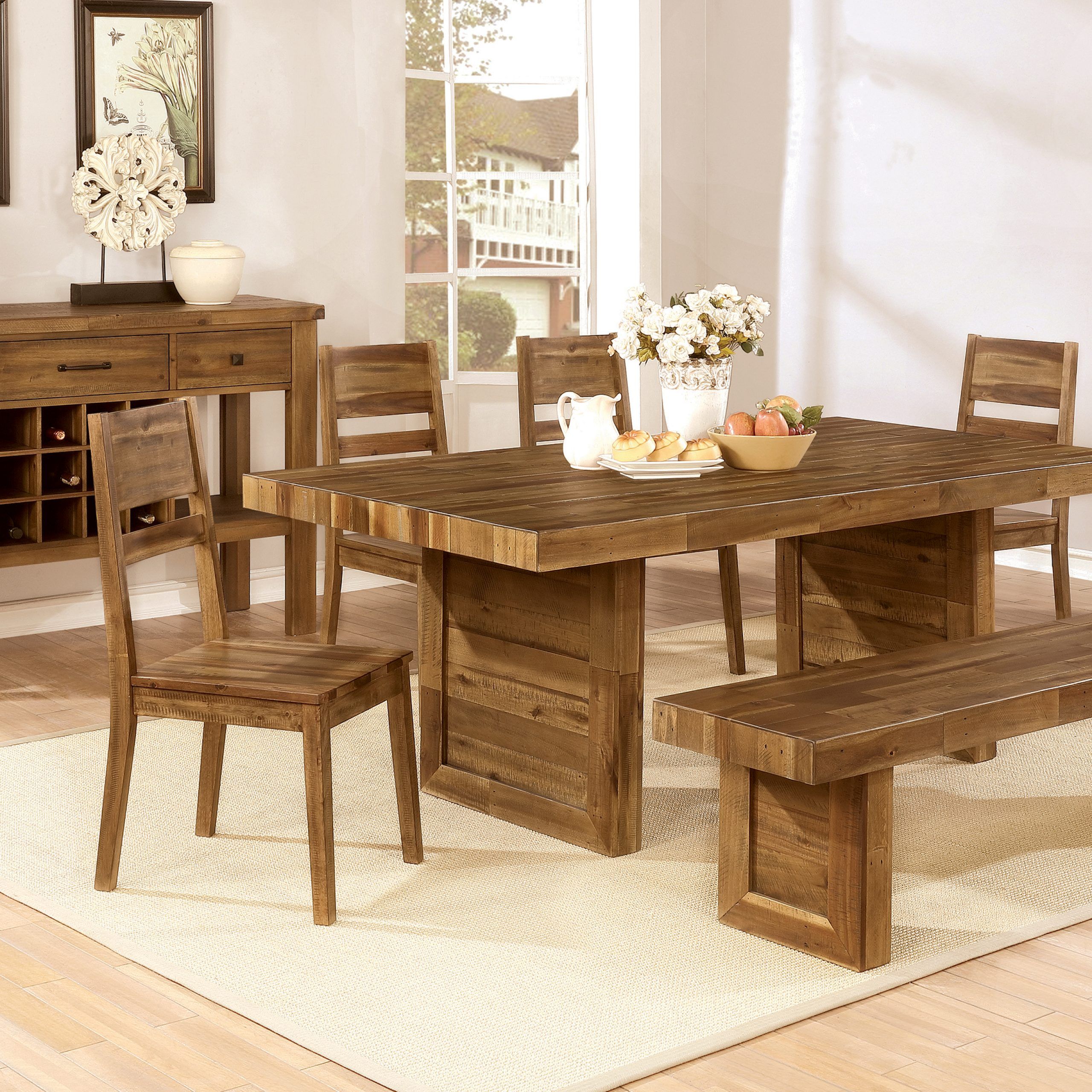 Tucson Rectangular Dining Table Varied Natural – Coaster For Favorite Coaster Contemporary 6 Seating Rectangular Casual Dining Tables (View 10 of 25)