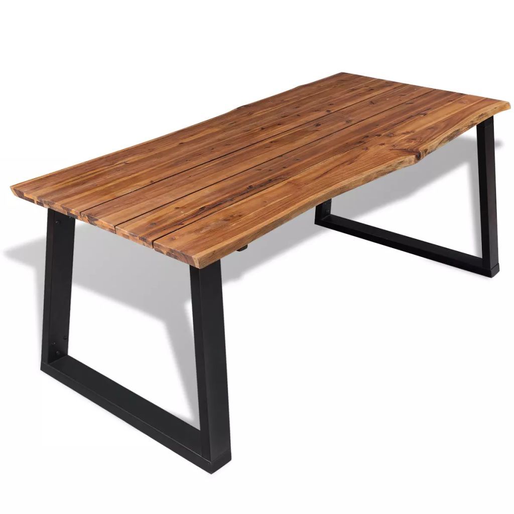 Vidaxl Dining Table Solid Acacia Wood 180x90 Cm For Most Popular Solid Acacia Wood Dining Tables (View 7 of 25)