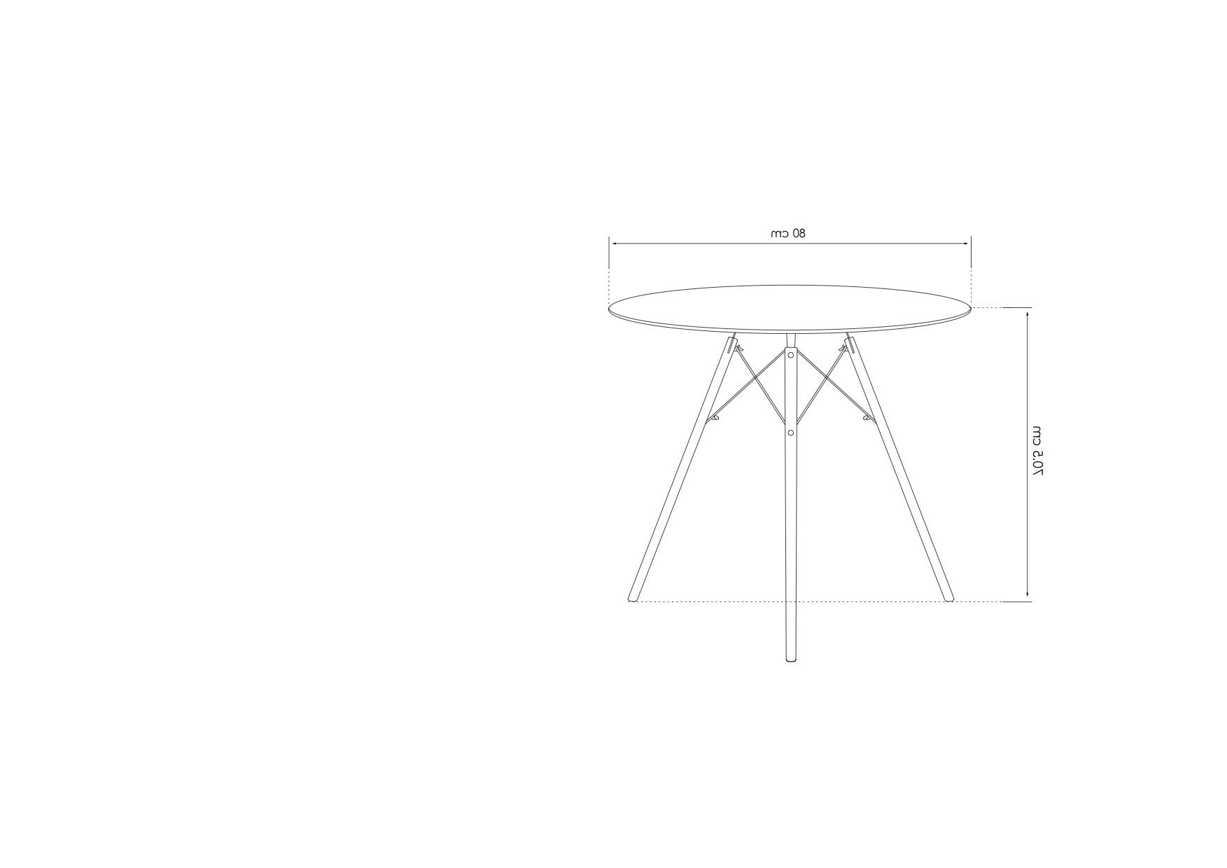 Well Known Dining Tables Size: 80cm Fusionwell Dsw Style Dining Round Pertaining To Eames Style Dining Tables With Chromed Leg And Tempered Glass Top (Photo 23 of 25)
