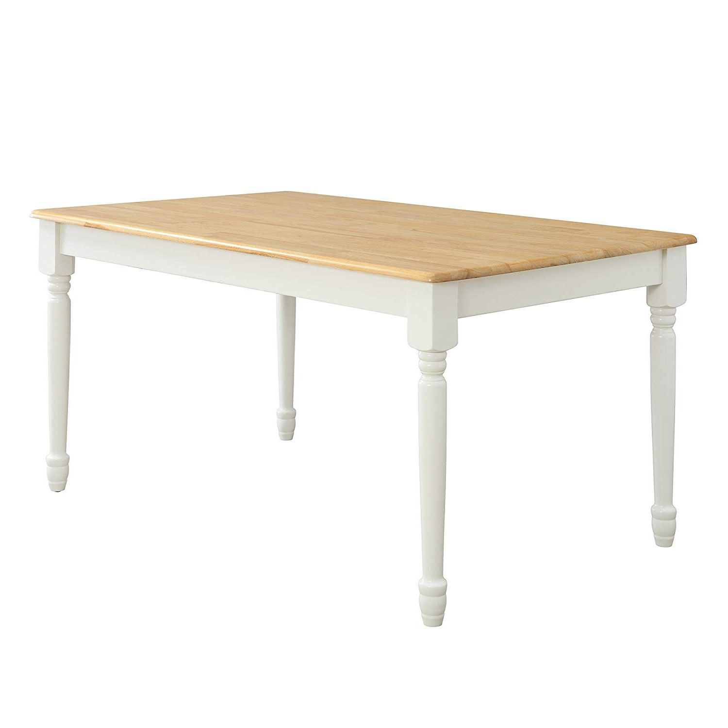 Well Known Large Rustic Look Dining Tables Within Amazon – Sturdy White/natural Rectangular Dining Table (Photo 9 of 25)