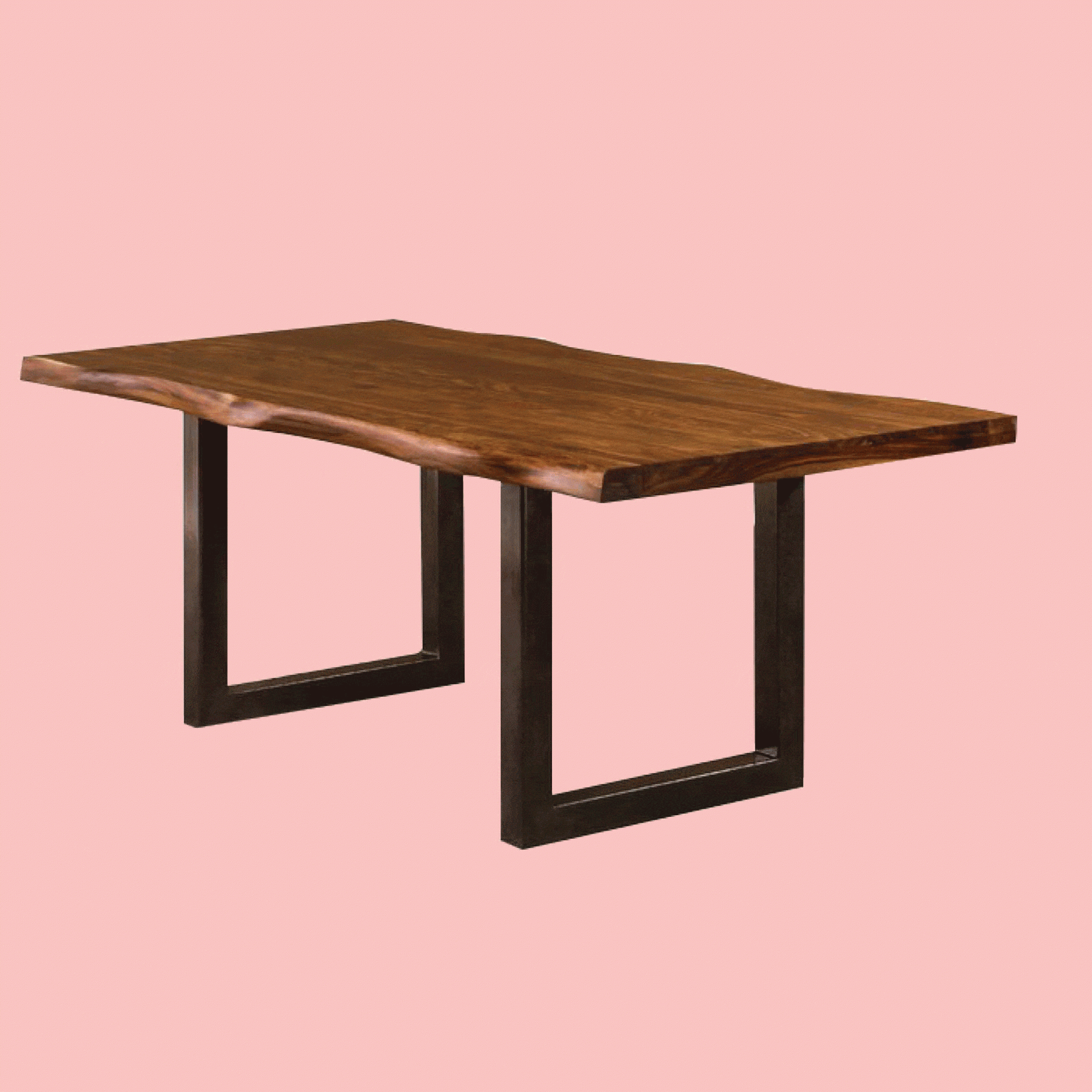 What Is A Live Edge Table? 10 Of Our Favorite Live Edge Tables In Trendy Acacia Wood Top Dining Tables With Iron Legs On Raw Metal (Photo 13 of 25)