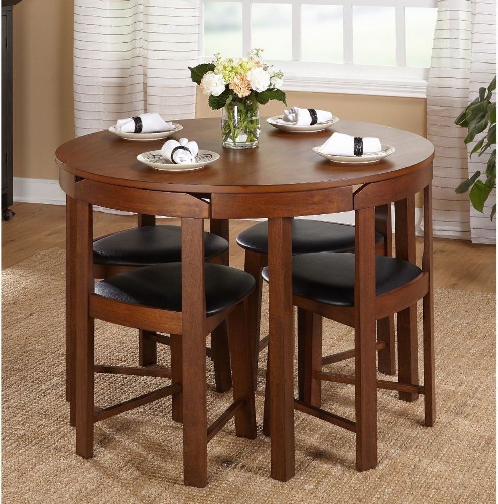 Widely Used Round Dining Table Set For 4 Small 5 Piece Apartment Living In Dom Square Dining Tables (Photo 14 of 25)