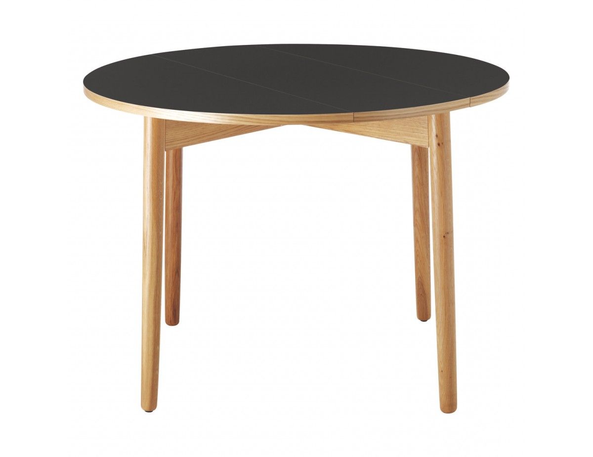Widely Used Solid Wood Circular Dining Tables White Intended For Suki 2 4 Seat Black Folding Round Dining Table (View 25 of 25)