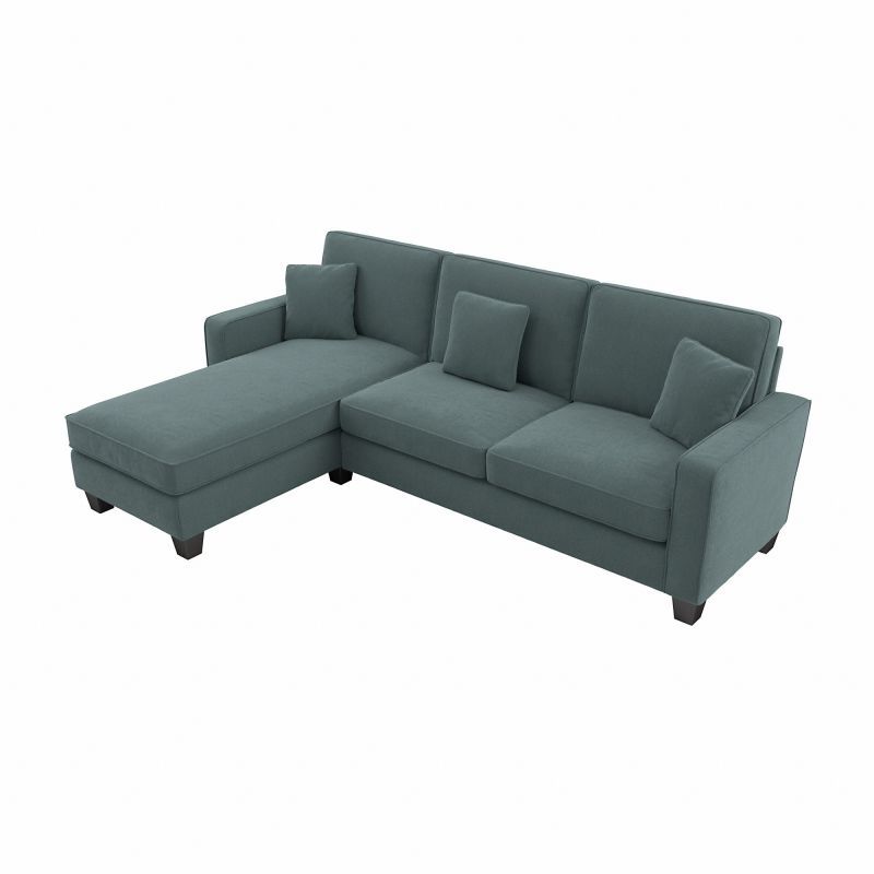 102" Stockton Sectional Couches With Reversible Chaise Lounge Herringbone Fabric Pertaining To Most Recently Released Bush Furniture Stockton 130w Sectional Couch With Double (Photo 3 of 14)