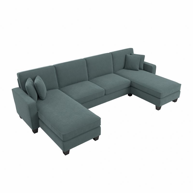 130" Stockton Sectional Couches With Double Chaise Lounge Herringbone Fabric Intended For Preferred Sofas And Sectionals (View 9 of 24)