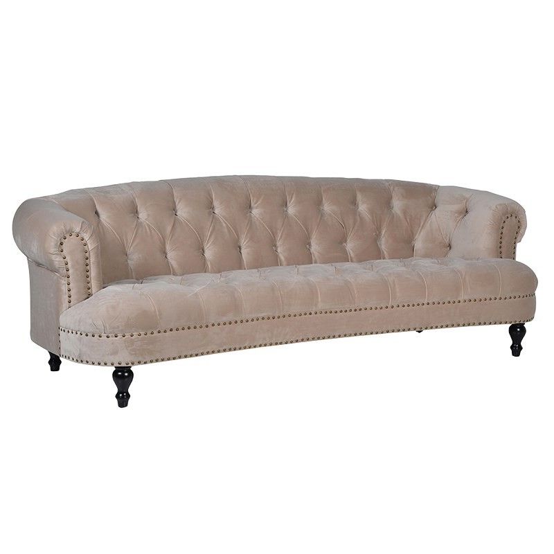 2017 Velvet 3 Seater Buttoned Sofa (View 16 of 25)