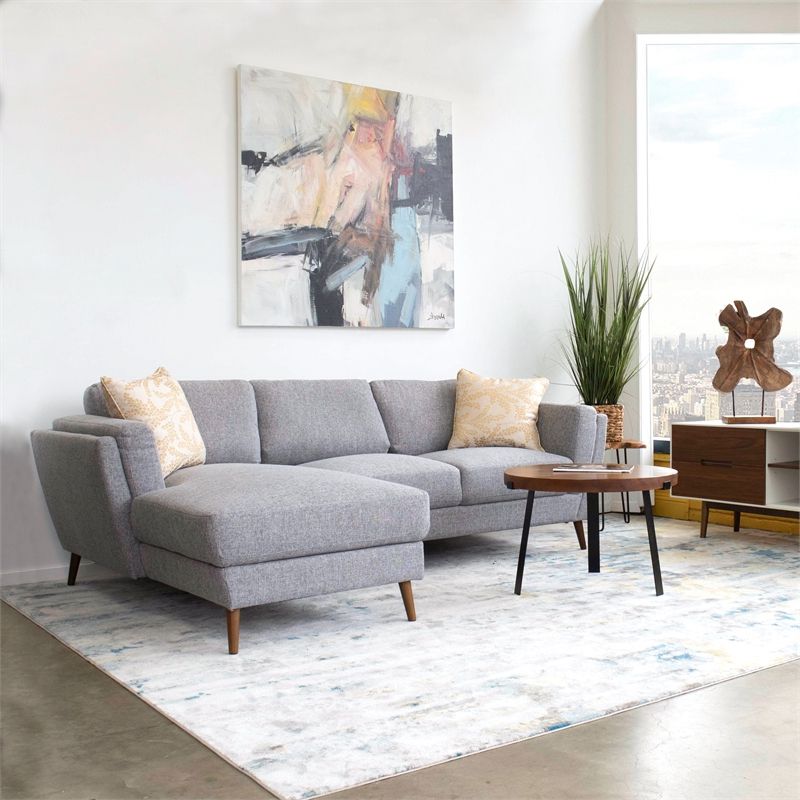 2018 Florence Mid Century Modern Right Sectional Sofas With Regard To Pemberly Row Mid Century Modern Sadie Gray Sectional Sofa (View 20 of 25)