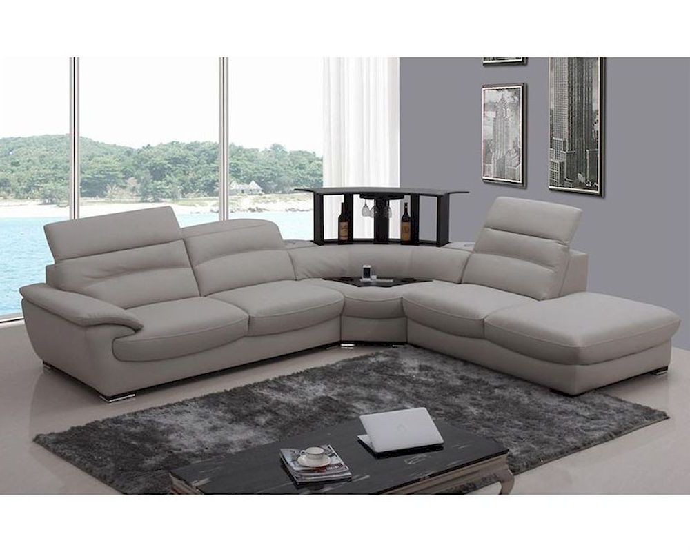 3pc Ledgemere Modern Sectional Sofas With Preferred Modern Light Grey Italian Leather Sectional Sofa 44l5962 (Photo 3 of 25)