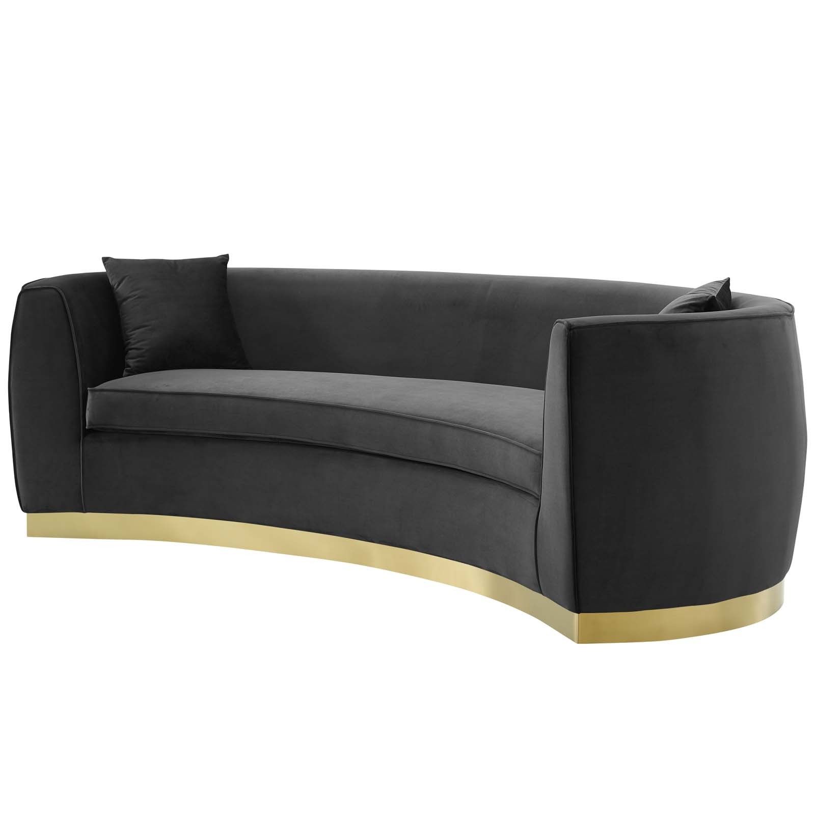 4pc French Seamed Sectional Sofas Velvet Black With Regard To Most Current Modterior :: Living Room :: Sofas/couches :: Resolute (View 17 of 25)