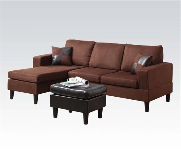 Acme Furniture Robyn Reversible Chaise Sectional And For Fashionable Clifton Reversible Sectional Sofas With Pillows (Photo 8 of 25)