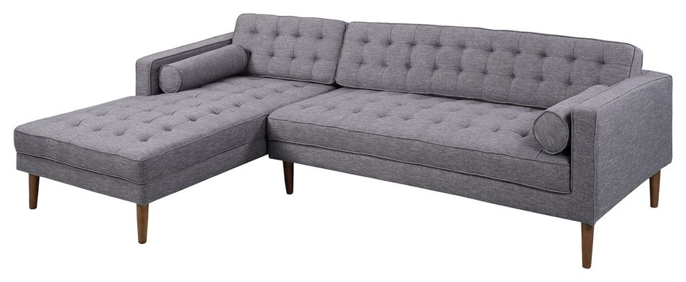 Best And Newest Armen Living Element Chaise Sectional, Dark Gray Linen And Intended For Element Left Side Chaise Sectional Sofas In Dark Gray Linen And Walnut Legs (Photo 7 of 25)