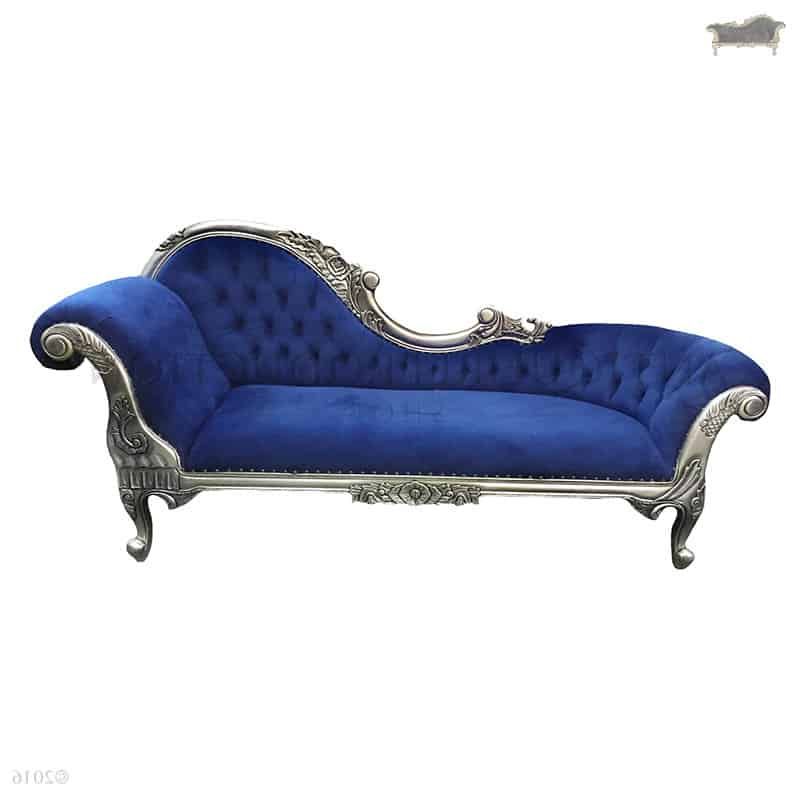 Best And Newest French Provincial Chaise Lounge Blue Velvet And Antique Inside French Seamed Sectional Sofas In Velvet (View 25 of 25)