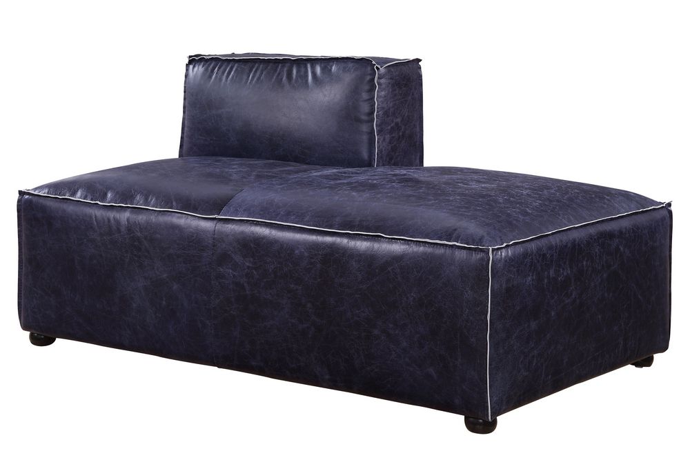 Bloutop Upholstered Sectional Sofas Regarding Well Liked Birdie 5 Pc Vintage Blue Top Grain Leather Laf Sectional (View 15 of 25)