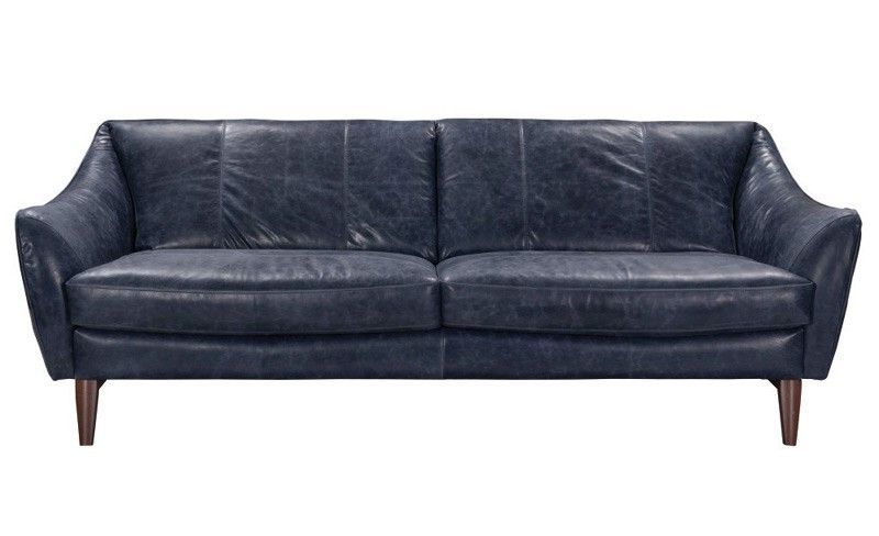Bloutop Upholstered Sectional Sofas Within Latest Acme Furniture – Mi Piace Yuma Blue Top Grain Leather Sofa (View 19 of 25)
