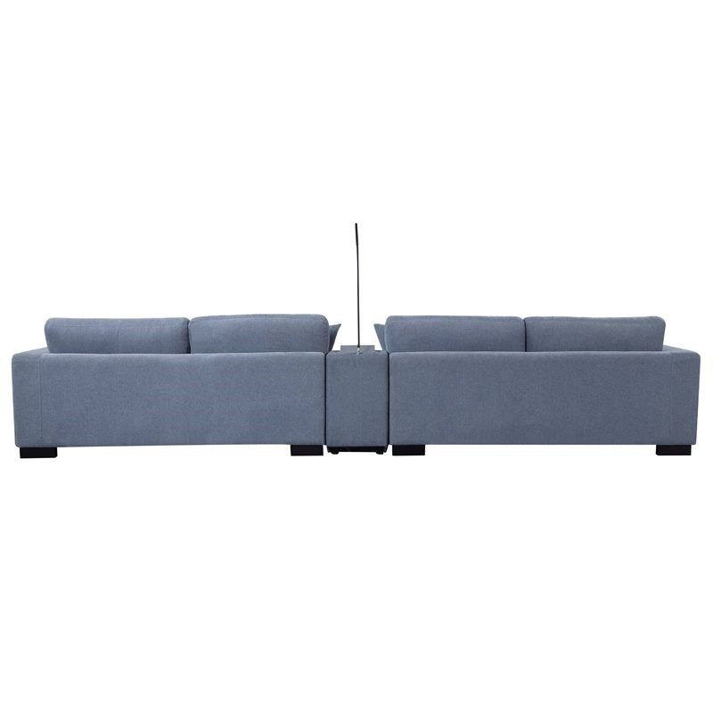 Brayson Chaise Sectional Sofas Dusty Blue With Regard To Current Qiana Sectional Sofa With Pillows In Dusty Blue Fabric –  (View 9 of 25)