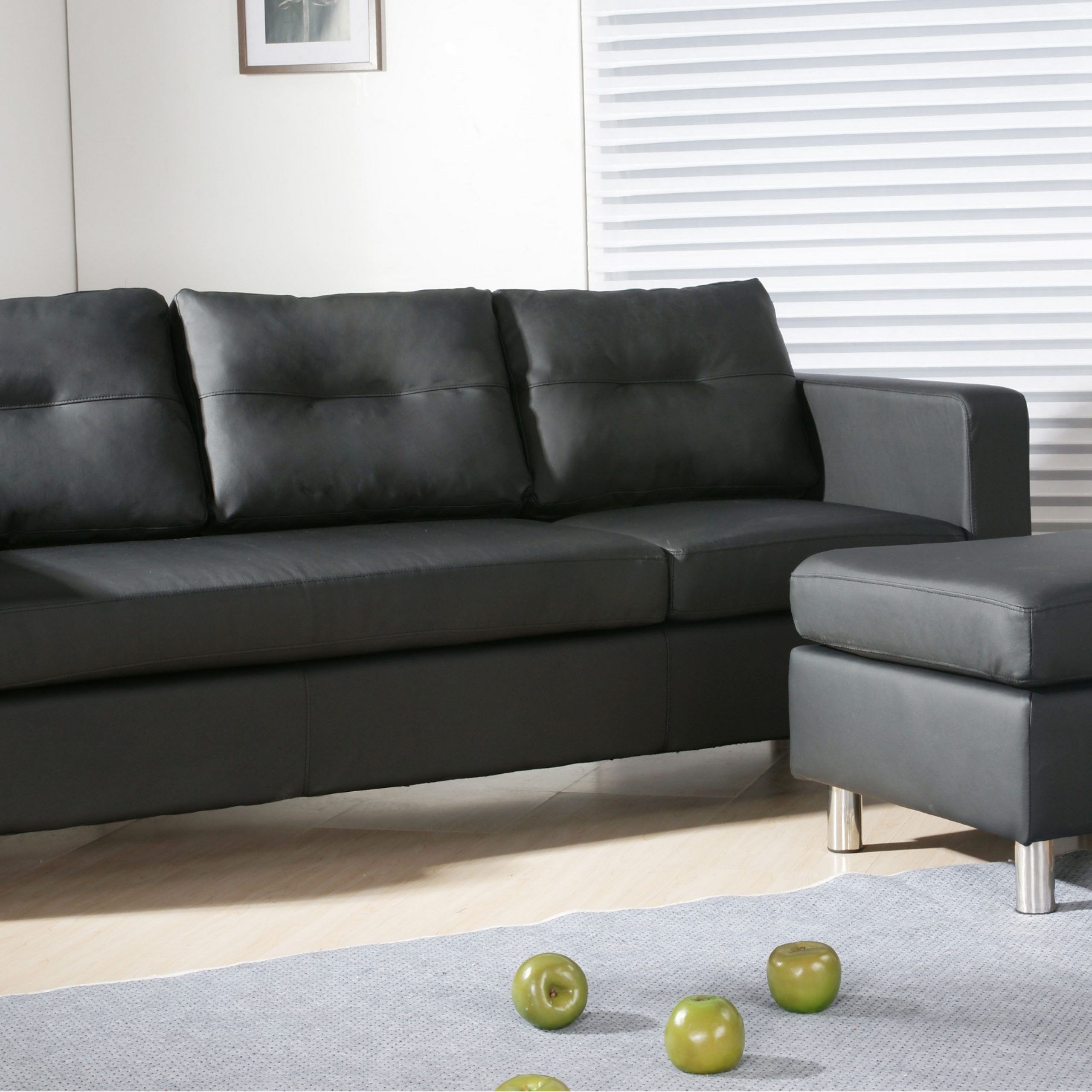 Caius Modern Faux Leather Configurable Left And Right With Popular Wynne Contemporary Sectional Sofas Black (Photo 1 of 25)