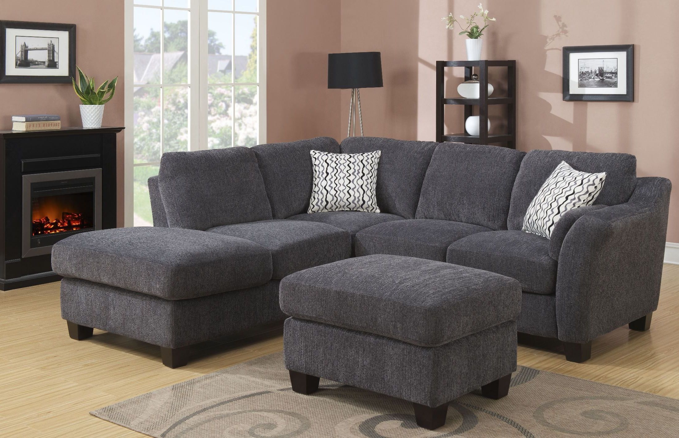 Clayton Ii Charcoal 2 Piece Sectional, U8060e 11 12 23 K For Most Recent 2pc Burland Contemporary Sectional Sofas Charcoal (View 23 of 25)