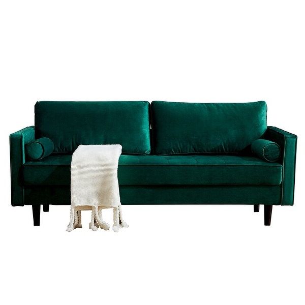 Current Somerset Velvet Mid Century Modern Right Sectional Sofas Regarding Mid Century Modern Velvet Fabric Bench Sectional Couch (View 7 of 25)