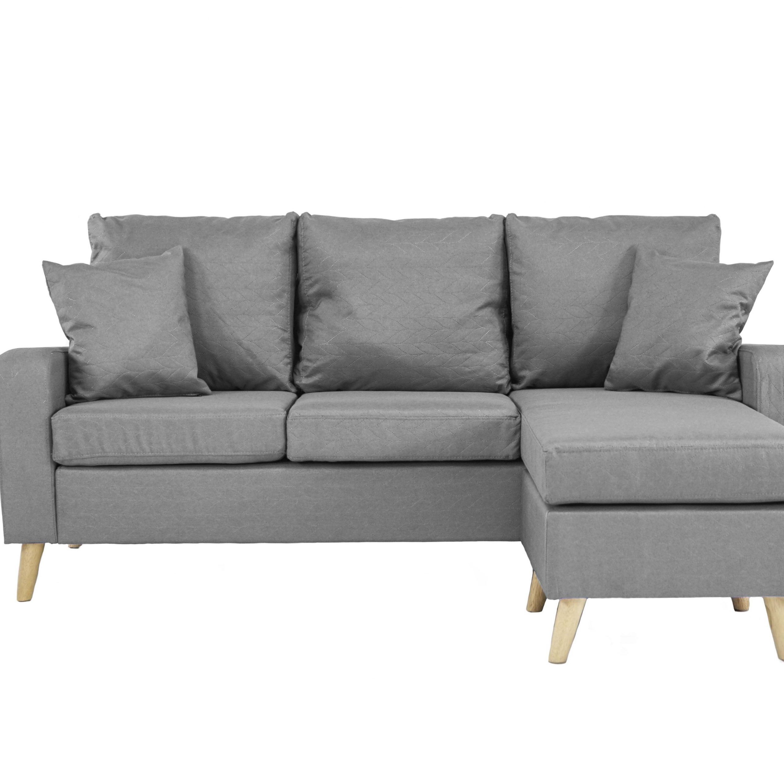 Dulce Mid Century Chaise Sofas Light Gray With Regard To Latest Grey Small Space Configurable L Shape Couch Sectional Sofa (Photo 1 of 25)