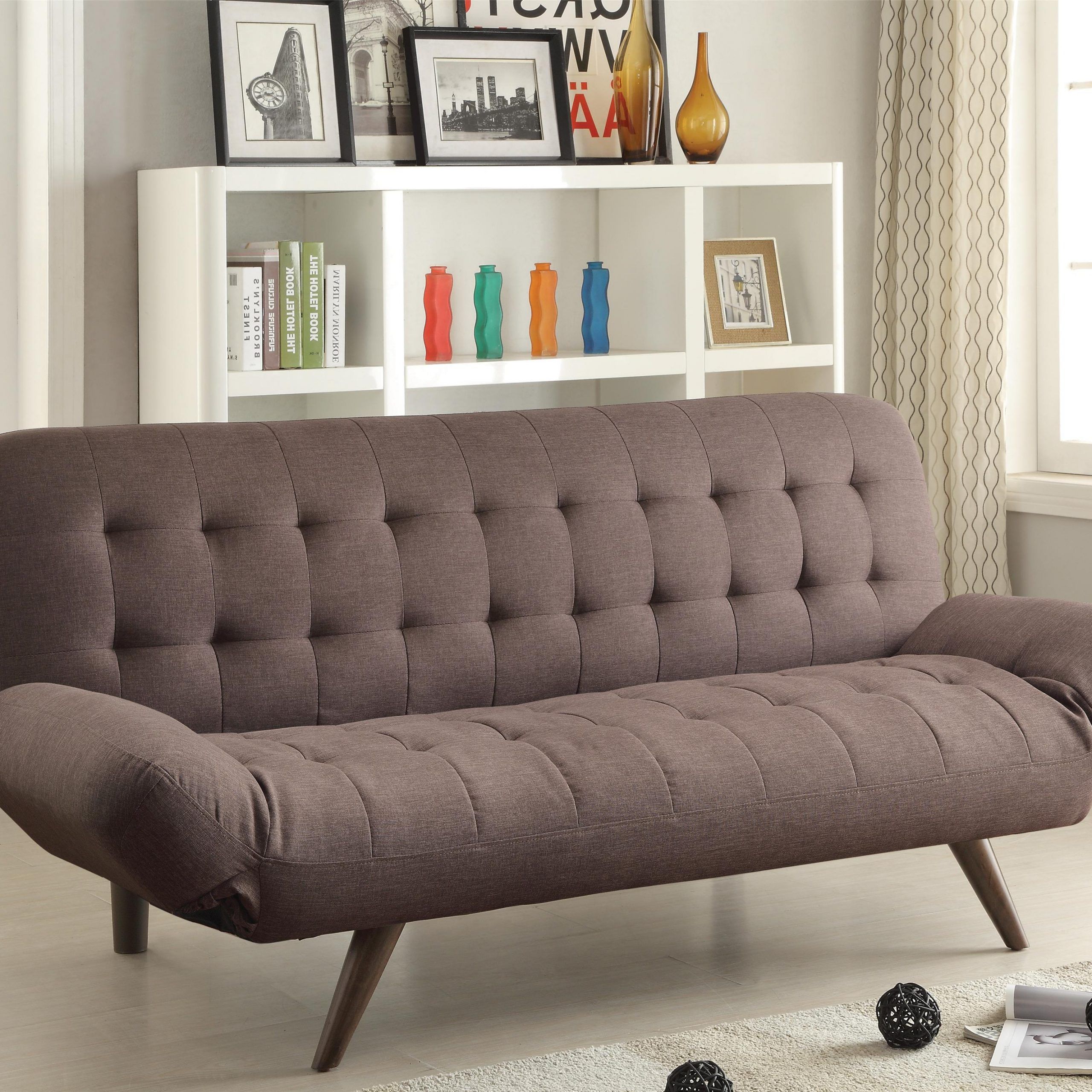 Easton Small Space Sectional Futon Sofas With Popular Sofa Beds And Futons Retro Modern Sofa Bed With Tufting (Photo 8 of 25)