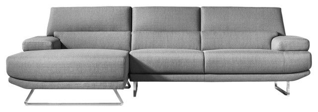 Element Left Side Chaise Sectional Sofas In Dark Gray Linen And Walnut Legs Intended For Most Up To Date Jenn Sectional, Dark Gray – Contemporary – Sectional Sofas (View 22 of 25)