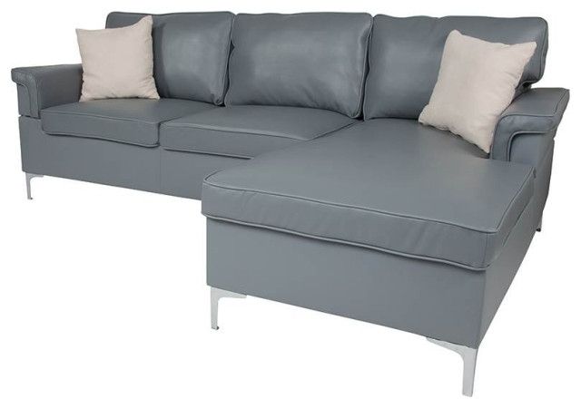 Famous Element Left Side Chaise Sectional Sofas In Dark Gray Linen And Walnut Legs Inside Sectional With Left Side Facing Chaise In Gray (Photo 12 of 25)