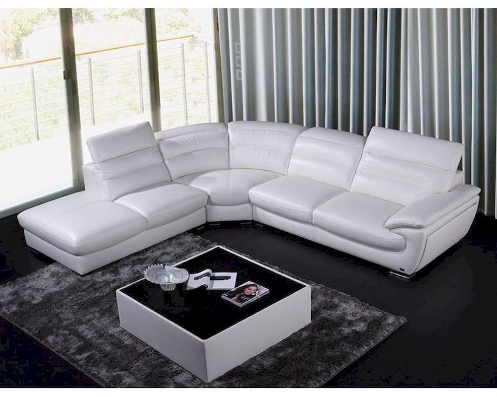 Famous Sectional Sofas In White Inside Contemporary White Eco Leather Sectional Sofa 44l6050 (Photo 1 of 25)