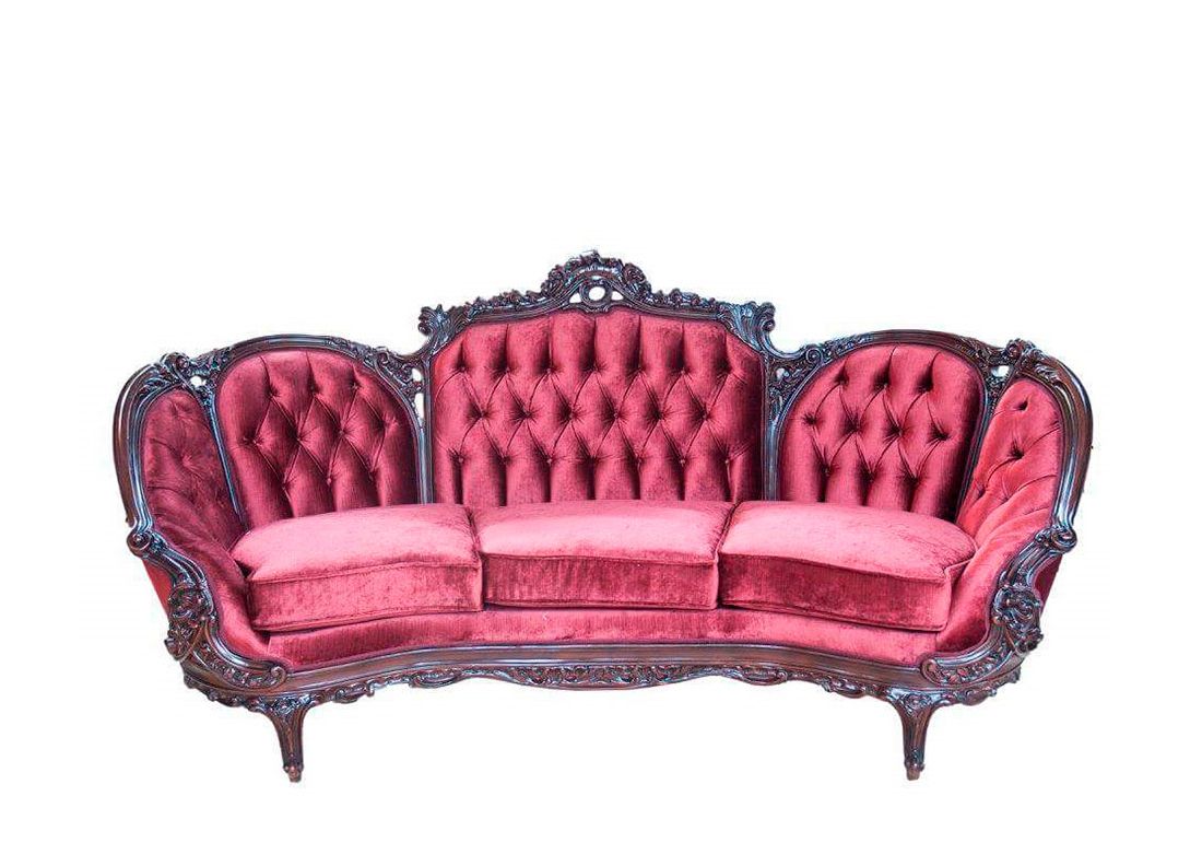 Favorite French Seamed Sectional Sofas In Velvet Inside Red Velvet Provincial Sofa 634Do (View 21 of 25)