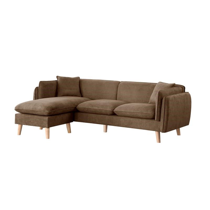 Free Throughout Famous 102" Stockton Sectional Couches With Reversible Chaise Lounge Herringbone Fabric (Photo 7 of 14)