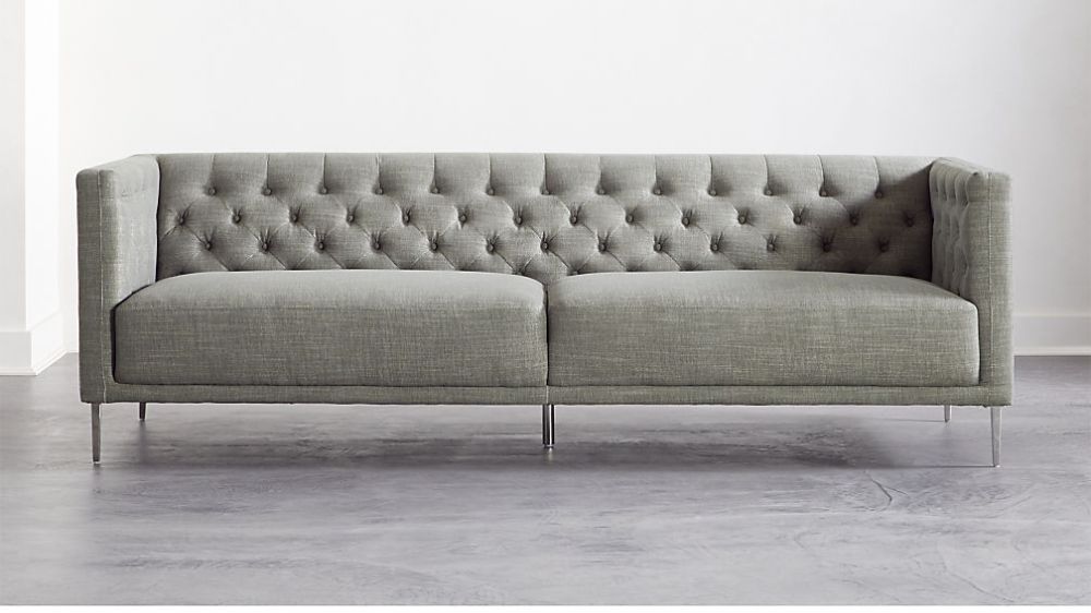 Gneiss Modern Linen Sectional Sofas Slate Gray Pertaining To Best And Newest Savile Slate Tufted Sofa + Reviews (Photo 6 of 25)