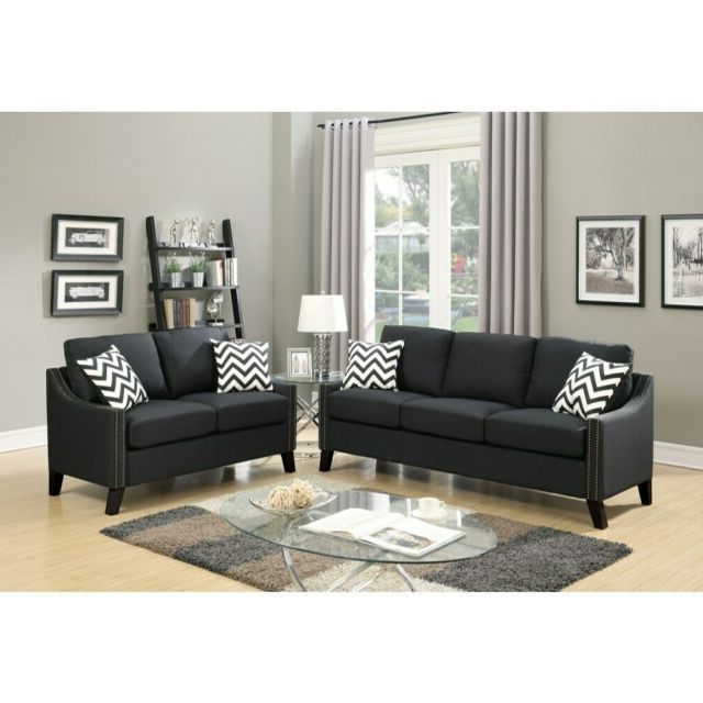 Gneiss Modern Linen Sectional Sofas Slate Gray With Well Known Linen Like Fabric 2 Pieces Sofa Set In Dark Gray Grey (View 24 of 25)