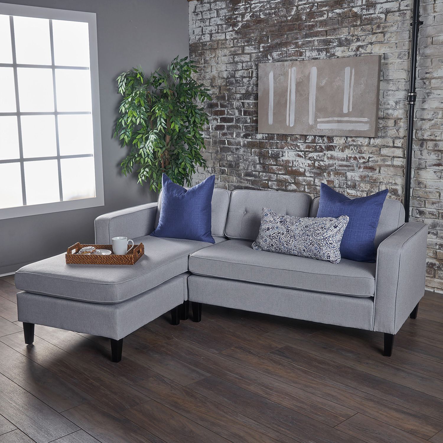 Light Gray Wilder Chaise Sectional Sofa – Pier1 With Most Current Sectional Sofas In Gray (Photo 4 of 25)