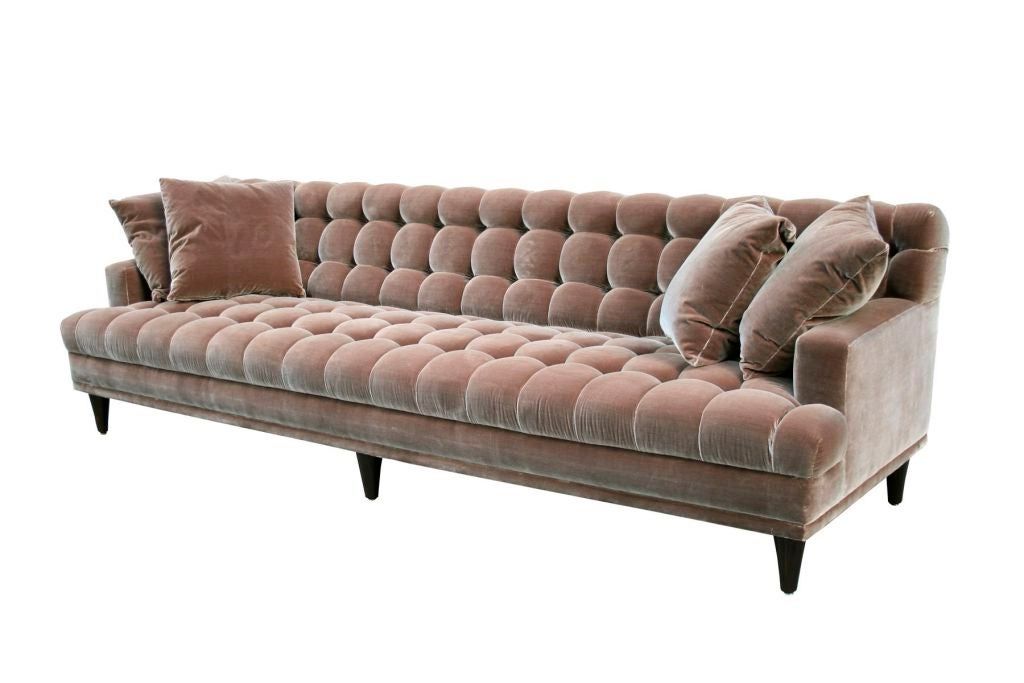 Mid Century Tufted Velvet Sofa At 1stdibs Pertaining To Most Recently Released Florence Mid Century Modern Velvet Right Sectional Sofas (View 15 of 25)