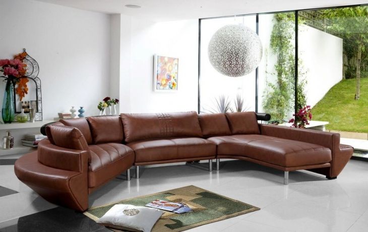 Most Current Florence Mid Century Modern Right Sectional Sofas Cognac Tan With Regard To 18+ Curved Sectional Sofa Designs, Ideas (Photo 10 of 25)