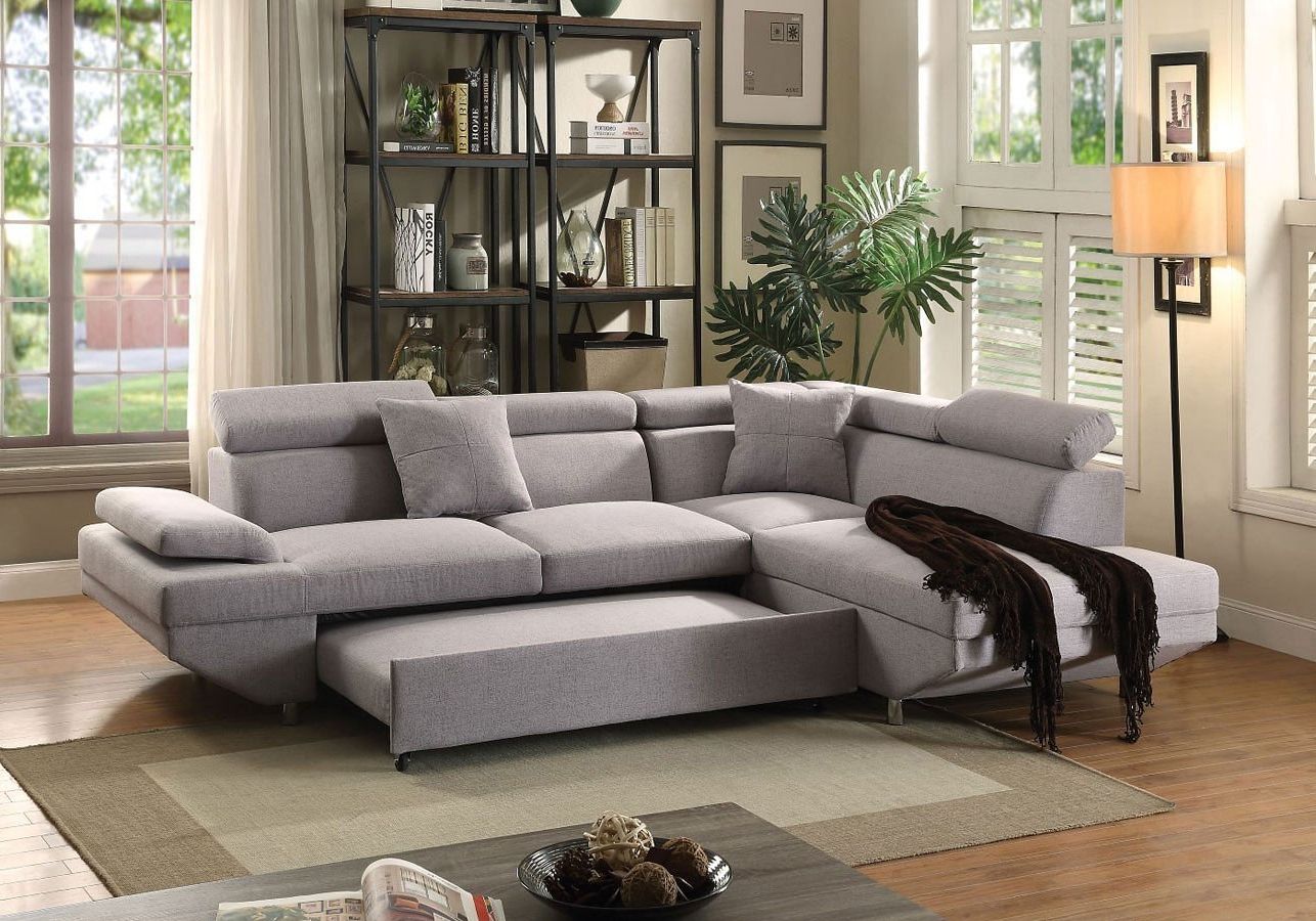 Most Current Hannah Left Sectional Sofas Regarding Jemima Left Chaise Sectional W/ Sleeper Acme Furniture, 1 (Photo 2 of 25)