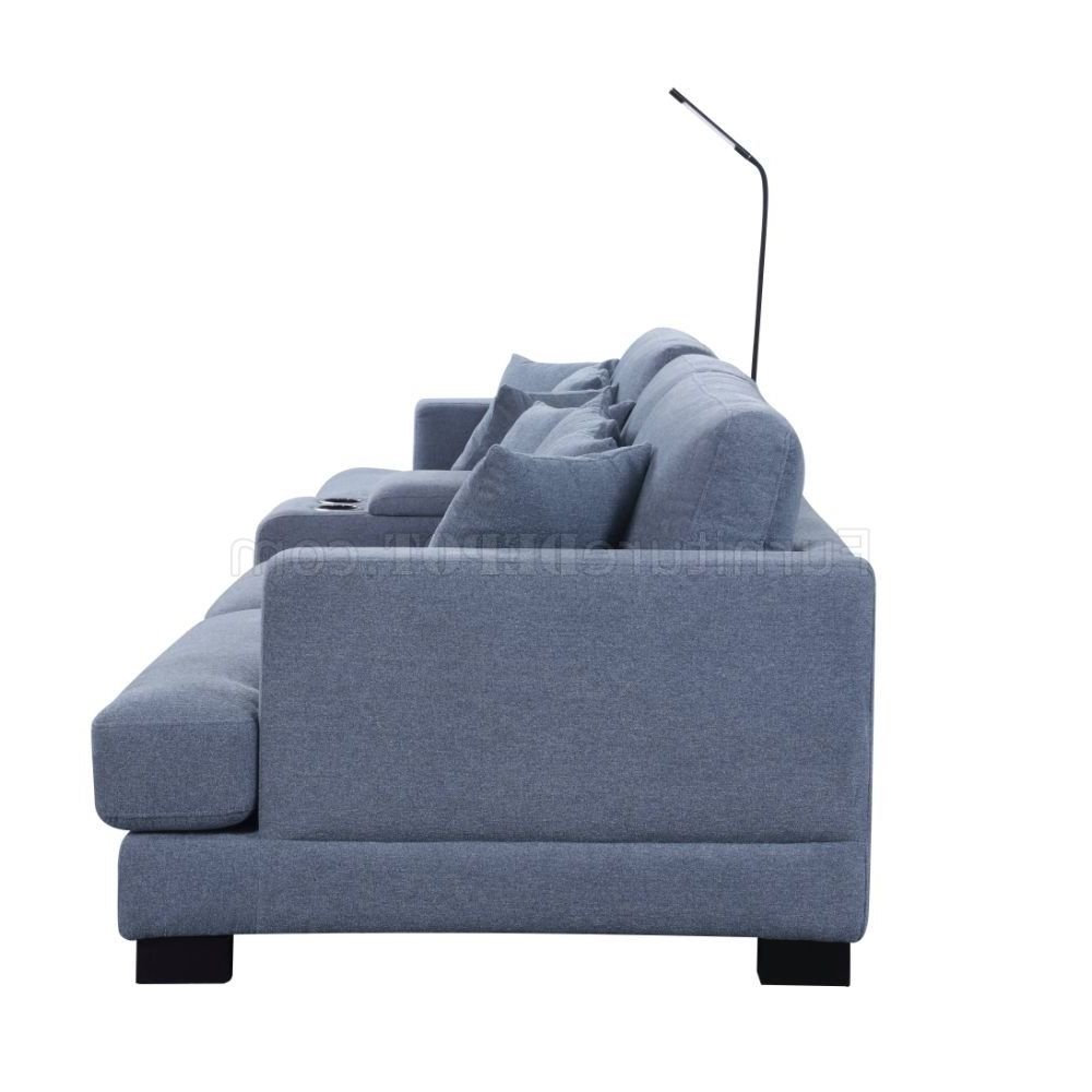 Most Current Qiana Sectional Sofa 55235 In Dusty Blue Fabricacme Inside Brayson Chaise Sectional Sofas Dusty Blue (View 16 of 25)
