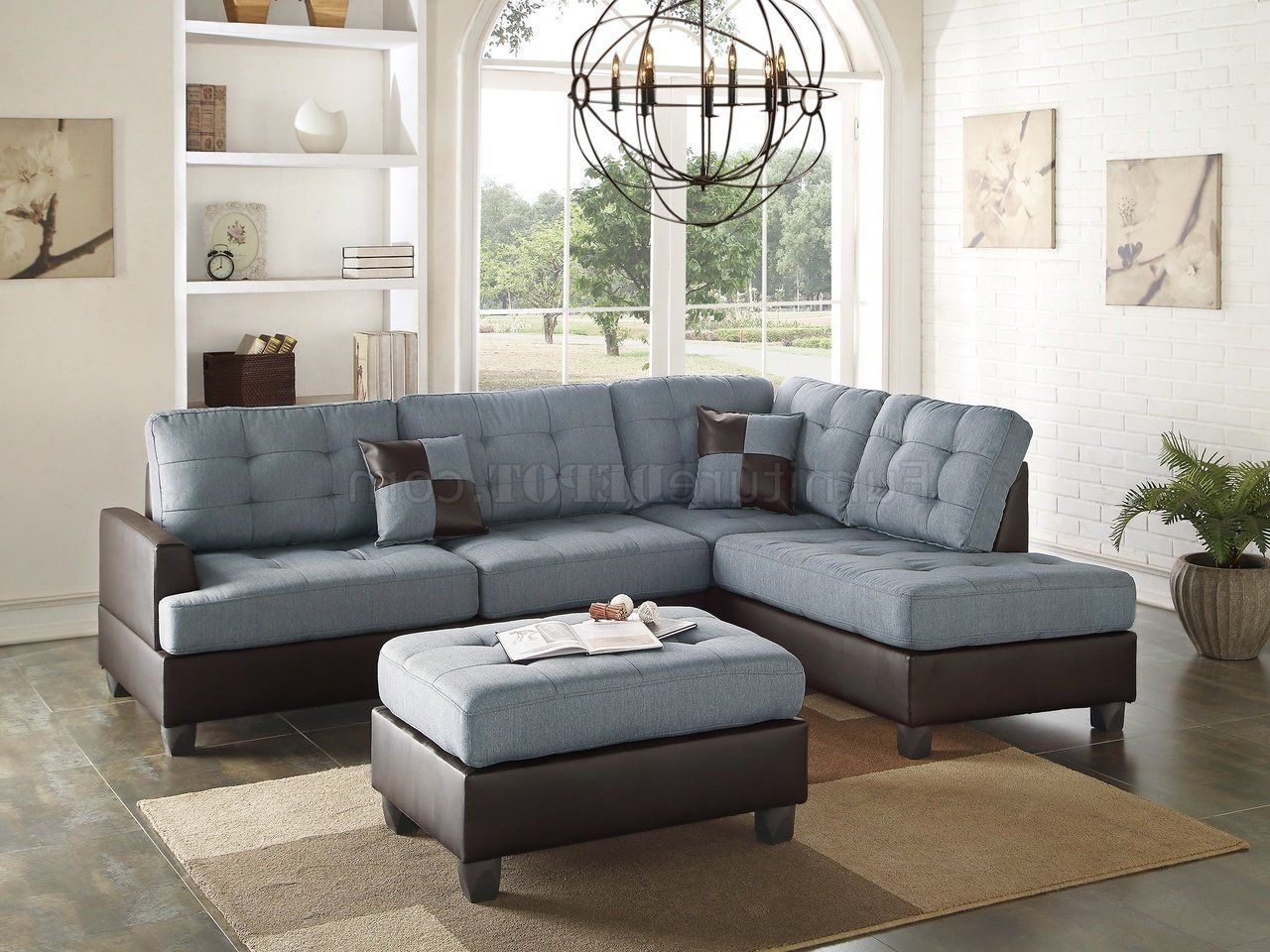 Most Current Sectional Sofas In Gray Inside F6858 Sectional Sofa 3pc In Grey Fabricboss (View 2 of 25)