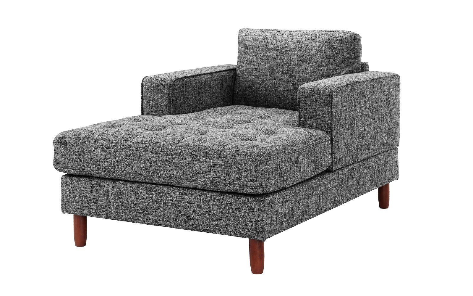 Most Popular Setoril Modern Sectional Sofa Swith Chaise Woven Linen Within Mid Century Modern Linen Fabric Living Room Chaise Lounge (View 14 of 25)